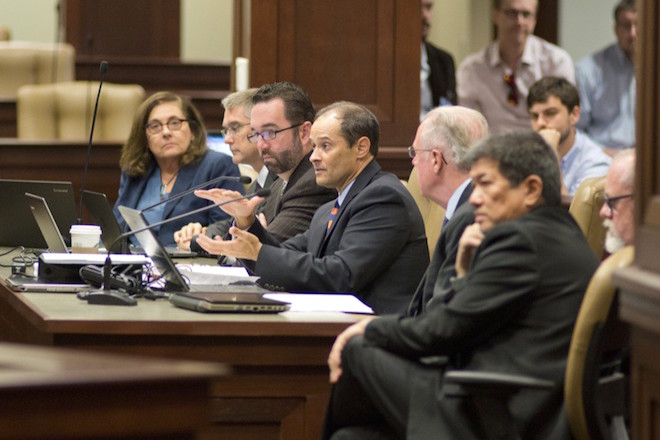 Members of The Stephen Group, presenting its findings in October to the Health Care Reform Legislative Task Force. (Brian Chilson/Arkansas Times)